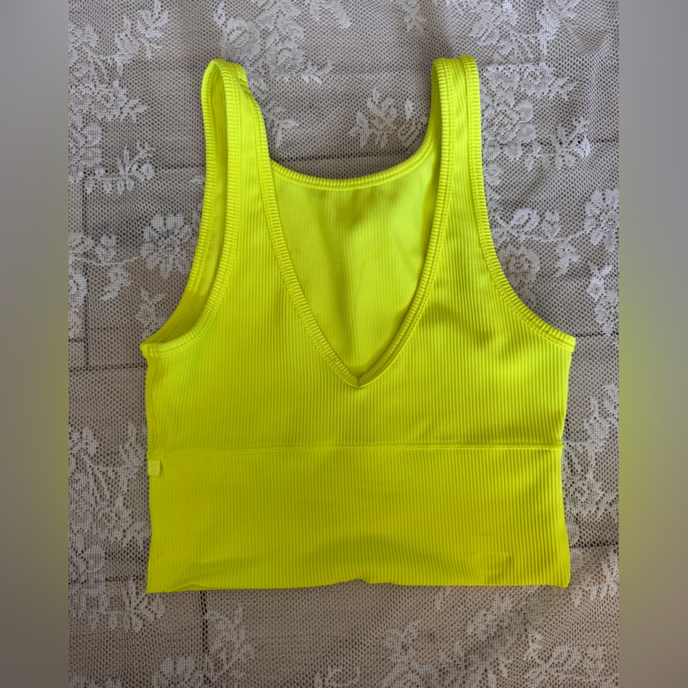 Lululemon neon cropped workout top